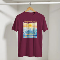 Arabic Sunset Tee in Maroon, Arabic graphic design by Cairo NYC