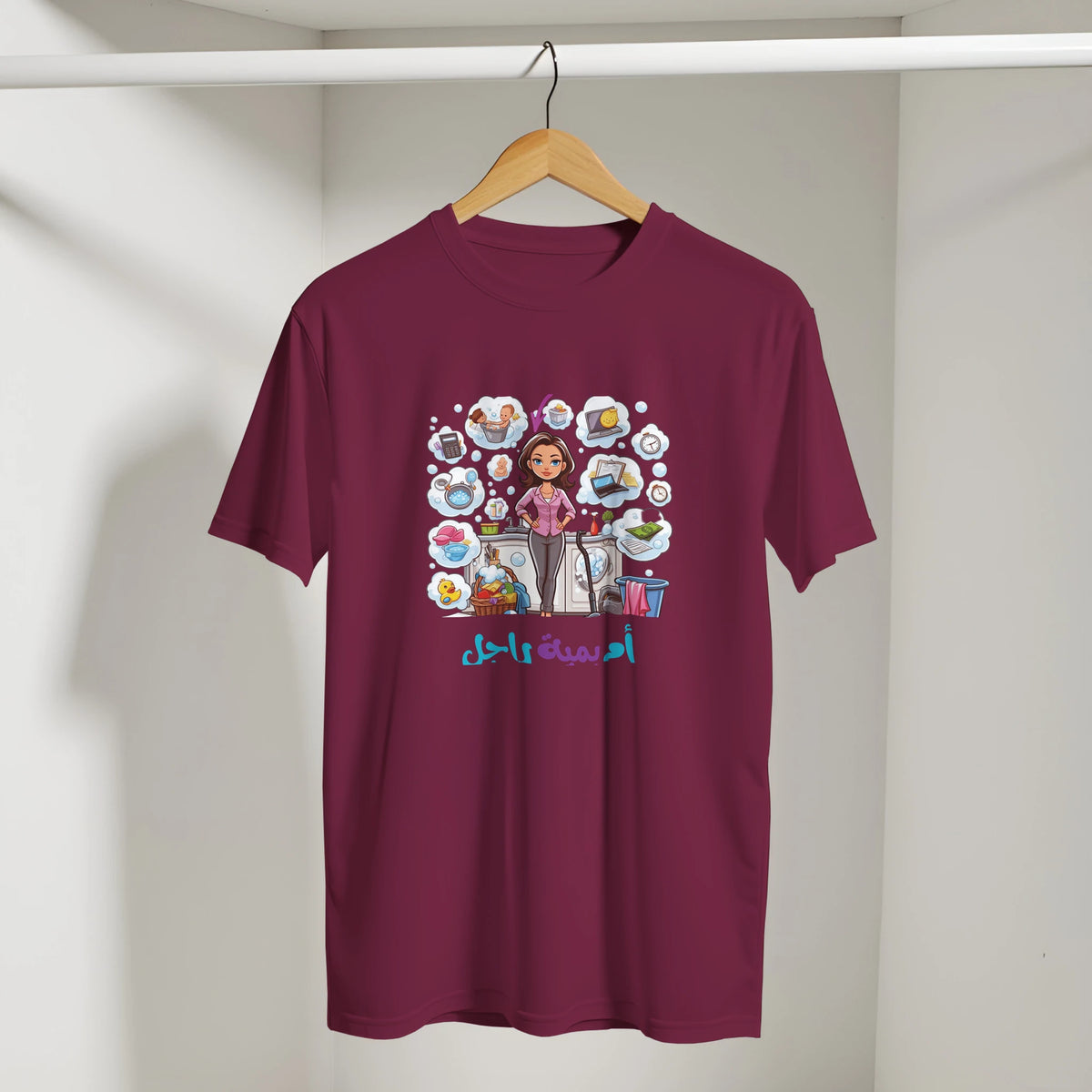 Arabic Mom Streetwear Tee, Arabic graphic design by Cairo NYC (view 2)