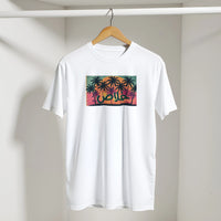 Khalas Sunset Tee in White, Arabic graphic design by Cairo NYC