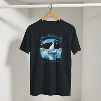 Slow Feels Good Mindfulness Tee in Black, Arabic graphic design by Cairo NYC