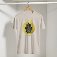 Hamsa Evil Eye Arabic Tee in Sand, Arabic graphic design by Cairo NYC