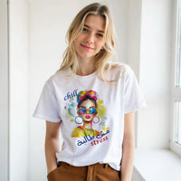 Chill Vibes Pop Art Arabic Tee, Arabic graphic design by Cairo NYC (view 16)