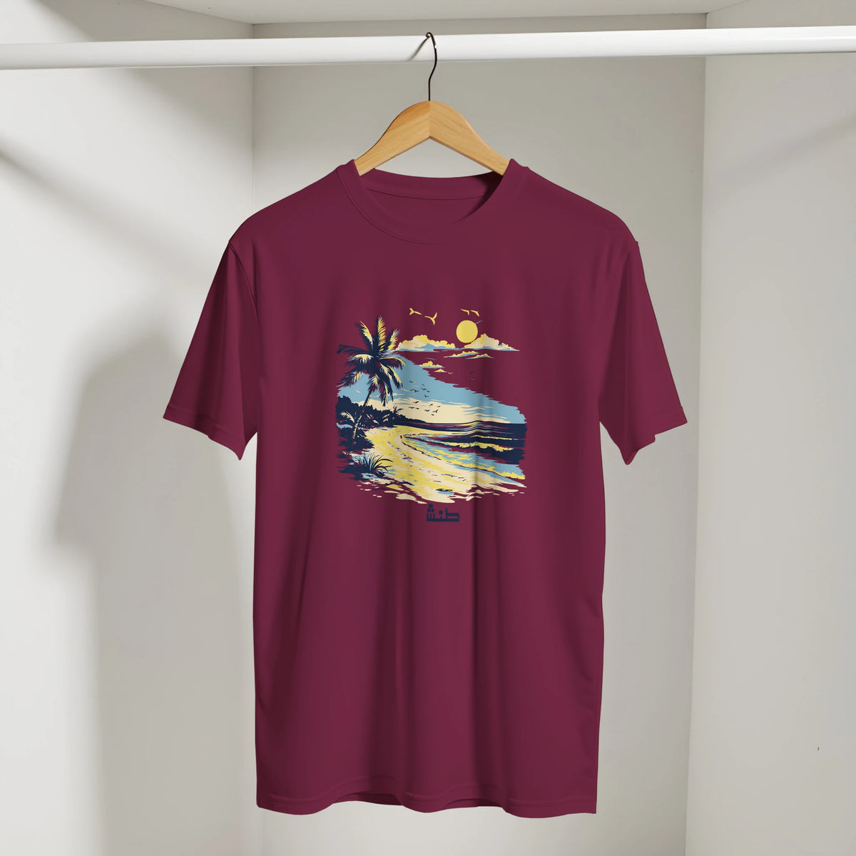 Sunset Beach Arabic Tee, Arabic graphic design by Cairo NYC (view 10)