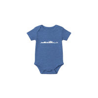 Arabic Cairo Silhouette Infant Onesie in Heather Columbia Blue, Arabic graphic design by Cairo NYC