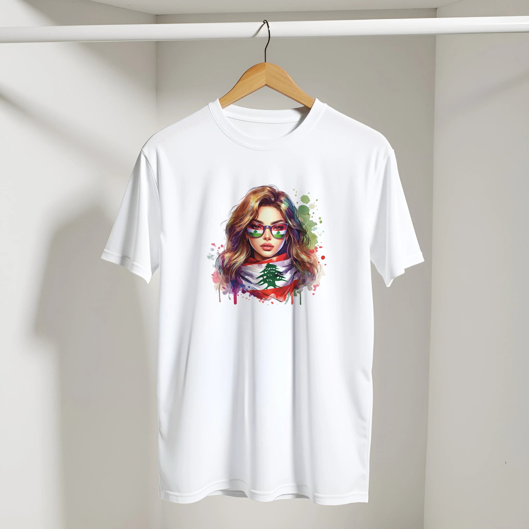 Lebanese Cedar Vintage Tee in White, Arabic graphic design by Cairo NYC