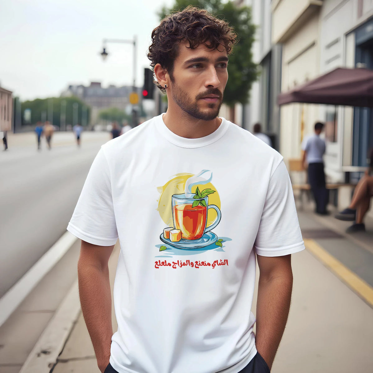 Mint Tea Arabic Tee, Arabic graphic design by Cairo NYC (view 18)