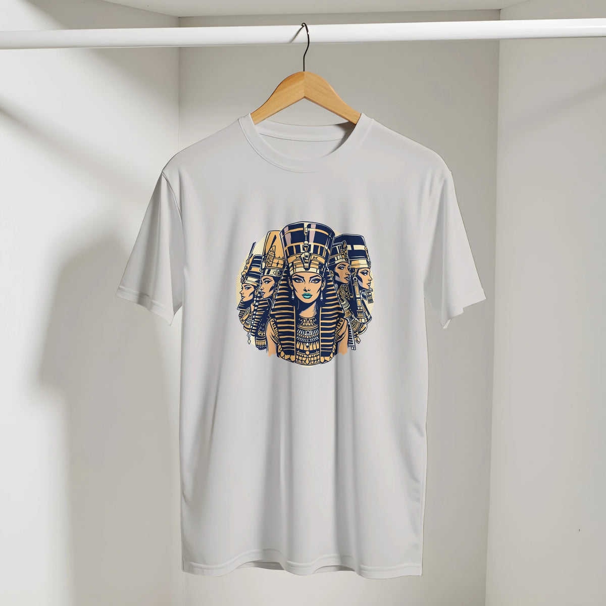 Egyptian Pharaoh Queens Retro Arabic Tee in Ice Grey, Arabic graphic design by Cairo NYC