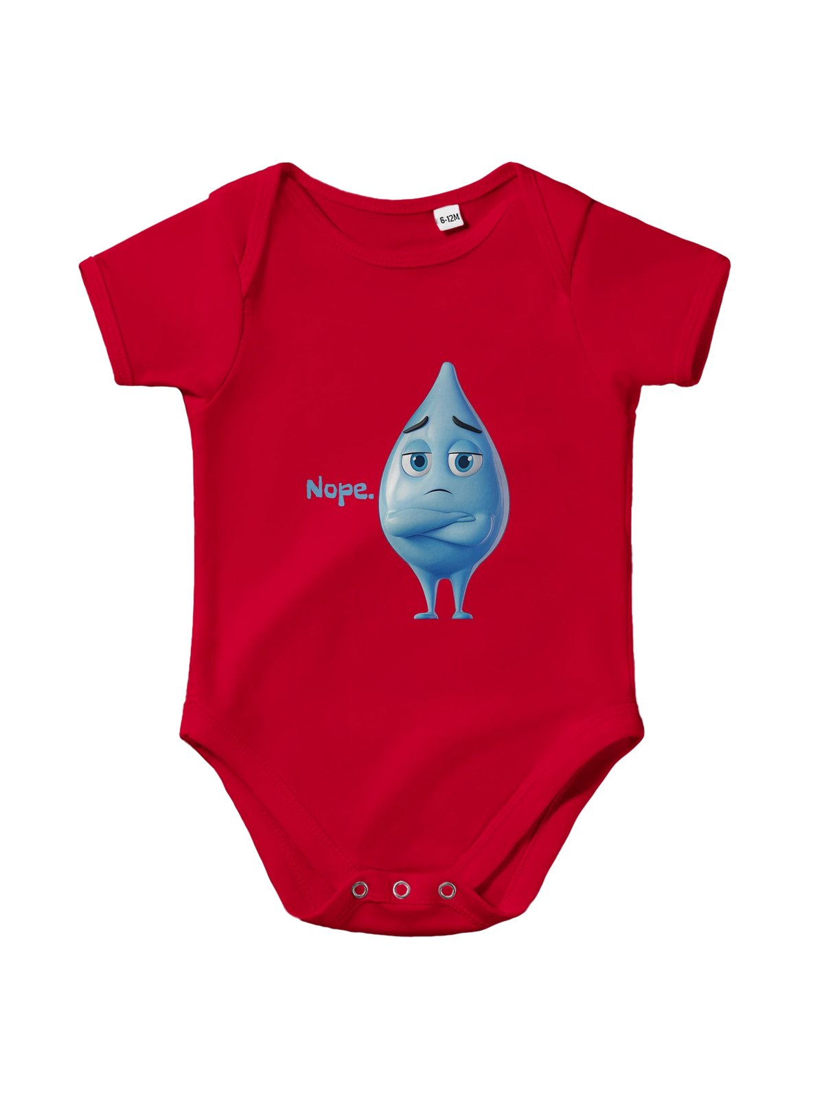 Nope Funny Baby Onesie in Red, Arabic graphic design by Cairo NYC