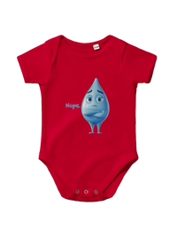Nope Funny Baby Onesie in Red, Arabic graphic design by Cairo NYC