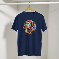 Cleopatra Arabic Tee in Navy, Arabic graphic design by Cairo NYC