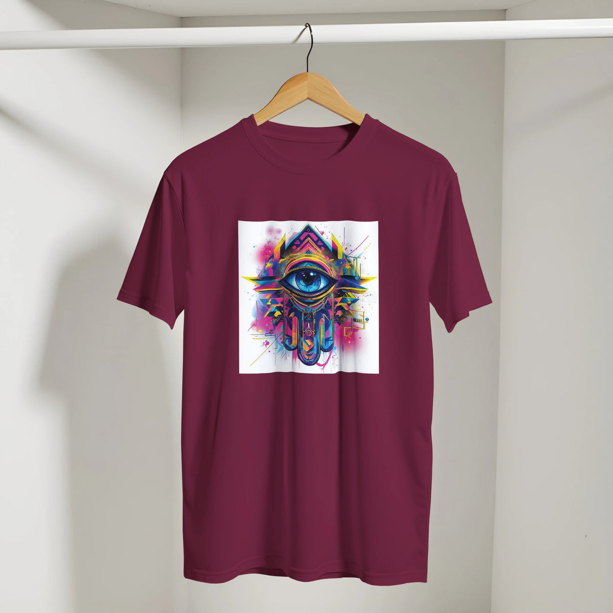 Hamsa Hand and Eye Arabic Tee, Arabic graphic design by Cairo NYC (view 9)