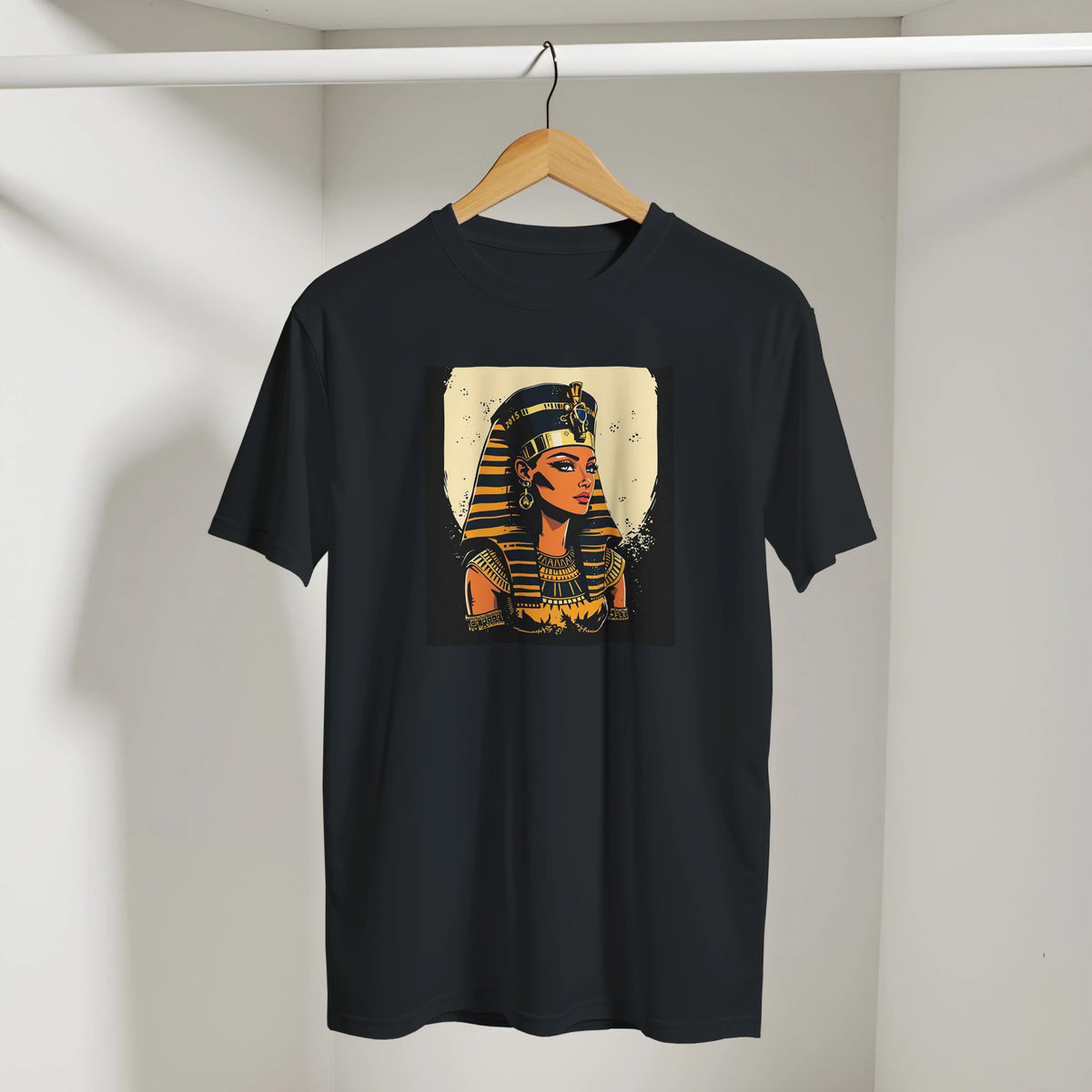 Egyptian Queen Retro Arabic Tee in Black, Arabic graphic design by Cairo NYC