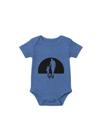 I love My Baba Arabic Onesie in Heather Columbia Blue, Arabic graphic design by Cairo NYC
