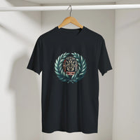 Sunset Geometric Olive Branch Arabic Tee, Arabic graphic design by Cairo NYC (view 4)