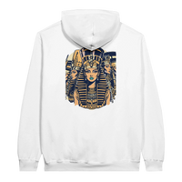Ancient Egypt Queens hoodie in White, Arabic graphic design by Cairo NYC