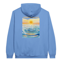 Peaceful Zen Ripple Arabic Hoodie in Carolina Blue, Arabic graphic design by Cairo NYC
