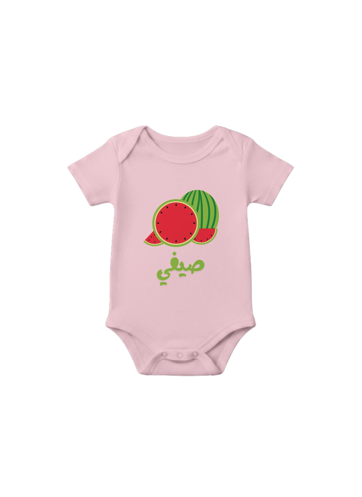 Sweet Summer Watermelon Infant Onesie in Pink, Arabic graphic design by Cairo NYC