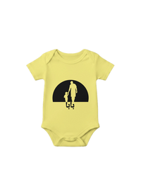 I love My Baba Arabic Onesie in Yellow, Arabic graphic design by Cairo NYC