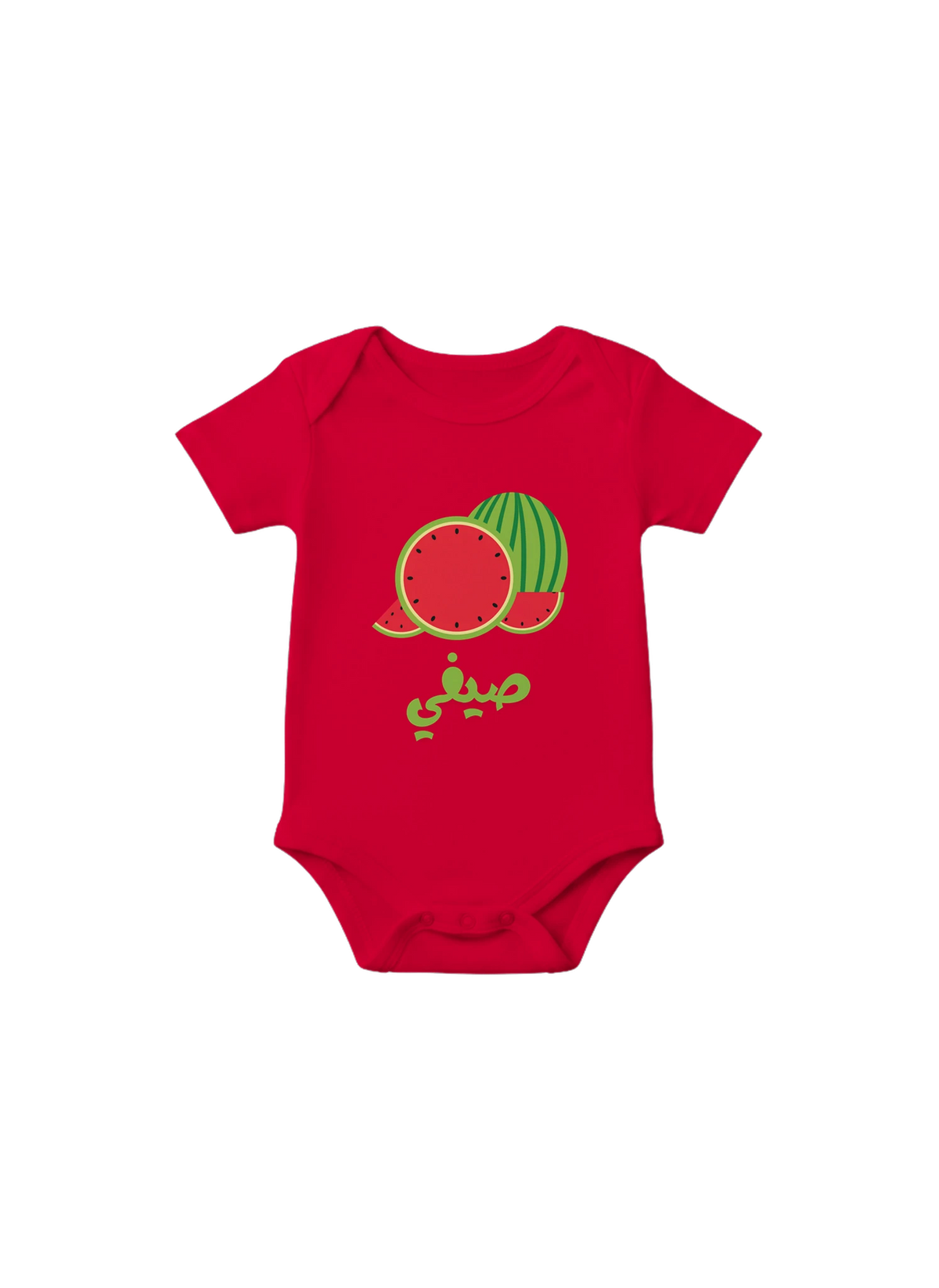 Sweet Summer Watermelon Infant Onesie in Red, Arabic graphic design by Cairo NYC