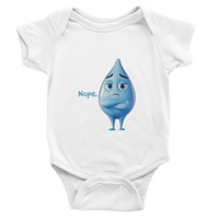 Nope Funny Baby Onesie in White, Arabic graphic design by Cairo NYC