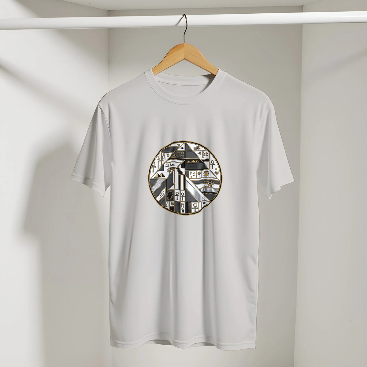 Geometric Egyptian Art Deco Arabic Tee, Arabic graphic design by Cairo NYC (view 6)