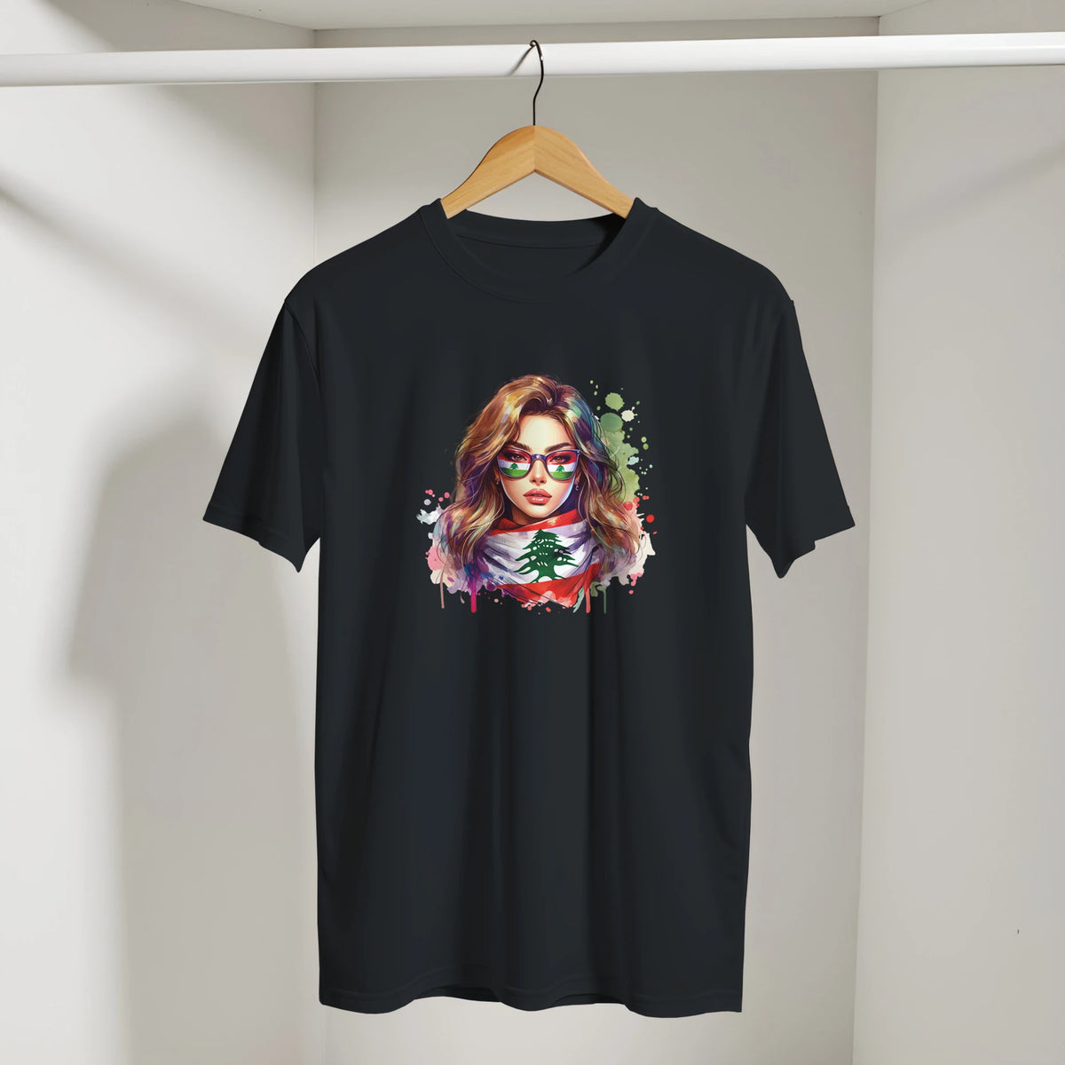 Lebanese Cedar Vintage Tee in Black, Arabic graphic design by Cairo NYC