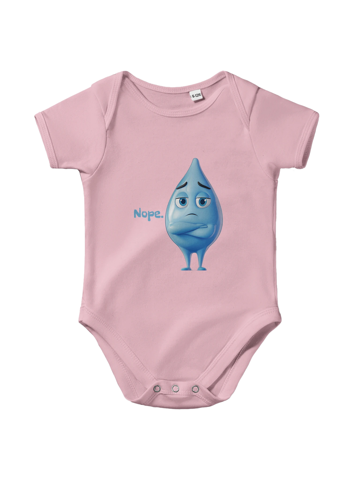 Nope Funny Baby Onesie in Pink, Arabic graphic design by Cairo NYC