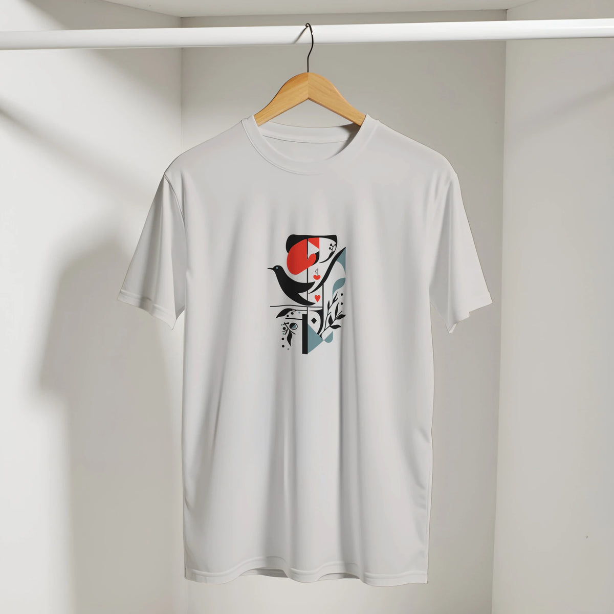 Geometric Bird Sunset Vibes Arabic Tee, Arabic graphic design by Cairo NYC (view 6)