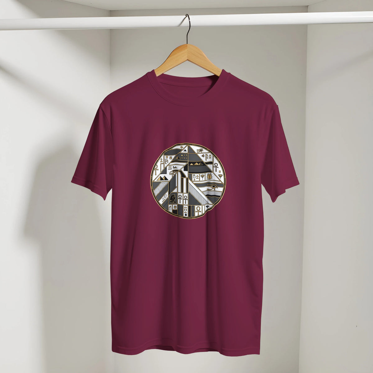 Geometric Egyptian Art Deco Arabic Tee, Arabic graphic design by Cairo NYC (view 2)