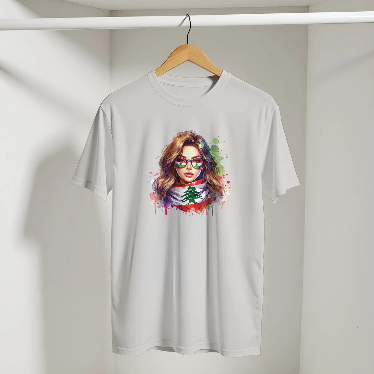 Lebanese Cedar Vintage Tee in Ice Grey, Arabic graphic design by Cairo NYC
