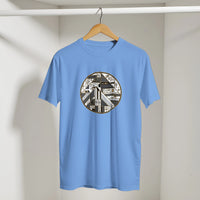 Geometric Egyptian Art Deco Arabic Tee in Carolina Blue, Arabic graphic design by Cairo NYC