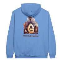 Nostalgic Oud Serenade Hoodie in Carolina Blue, Arabic graphic design by Cairo NYC