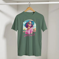 Proud Egyptian Girl Streetwear Tee in Military Green, Arabic graphic design by Cairo NYC