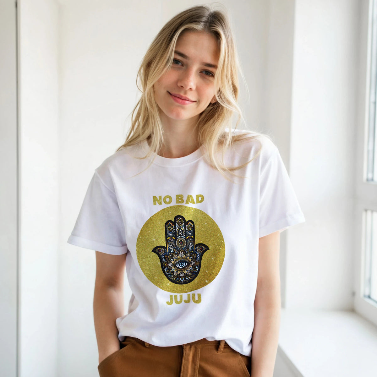 Hamsa Evil Eye Arabic Tee, Arabic graphic design by Cairo NYC (view 9)