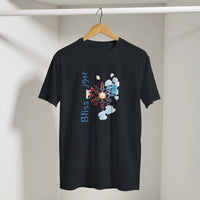 Sunset Watercolor Mandala Arabic Tee in Black, Arabic graphic design by Cairo NYC