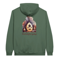 Nostalgic Oud Serenade Hoodie in Military Green, Arabic graphic design by Cairo NYC