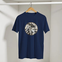 Geometric Egyptian Art Deco Arabic Tee in Navy, Arabic graphic design by Cairo NYC