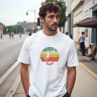 Eshta Retro Sunset Basketball Tee, Arabic graphic design by Cairo NYC (view 18)