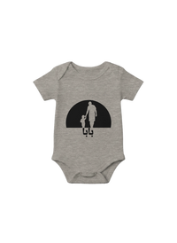 I love My Baba Arabic Onesie in Heather Dust, Arabic graphic design by Cairo NYC