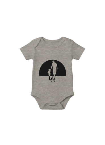 I love My Baba Arabic Onesie in Heather Dust, Arabic graphic design by Cairo NYC