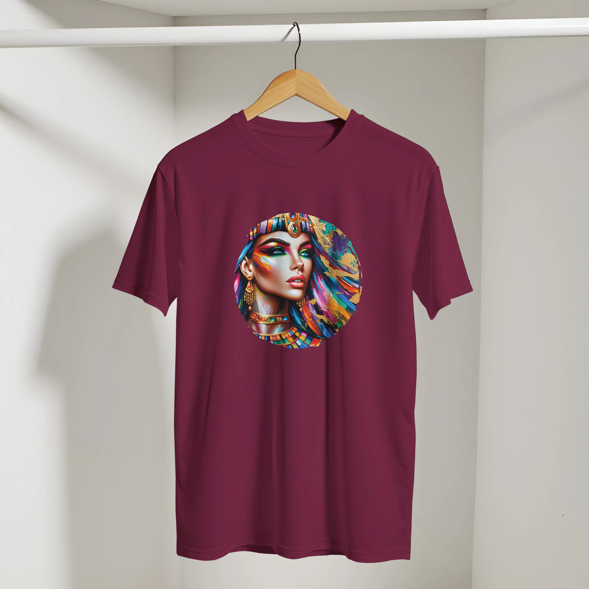 Cleopatra Arabic Tee in Maroon, Arabic graphic design by Cairo NYC