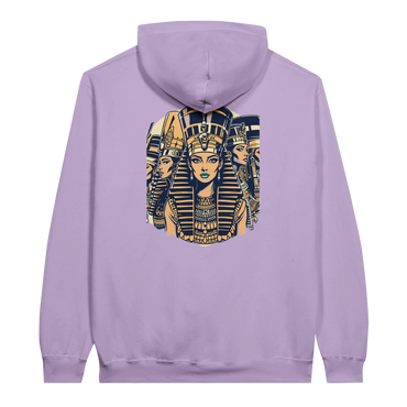 Ancient Egypt Queens hoodie in Orchid, Arabic graphic design by Cairo NYC