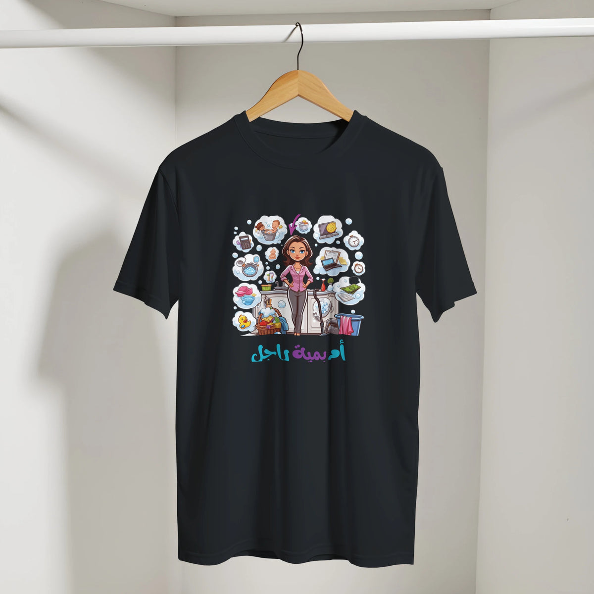 Arabic Mom Streetwear Tee, Arabic graphic design by Cairo NYC (view 4)