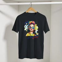 Chill Vibes Pop Art Arabic Tee in Black, Arabic graphic design by Cairo NYC