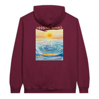 Peaceful Zen Ripple Arabic Hoodie in Maroon, Arabic graphic design by Cairo NYC