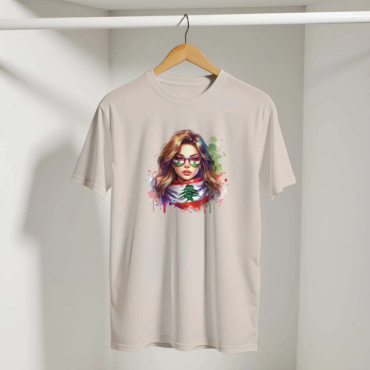 Lebanese Cedar Vintage Tee in Sand, Arabic graphic design by Cairo NYC