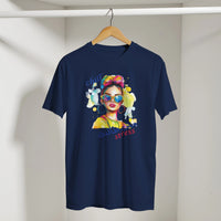 Chill Vibes Pop Art Arabic Tee in Navy, Arabic graphic design by Cairo NYC