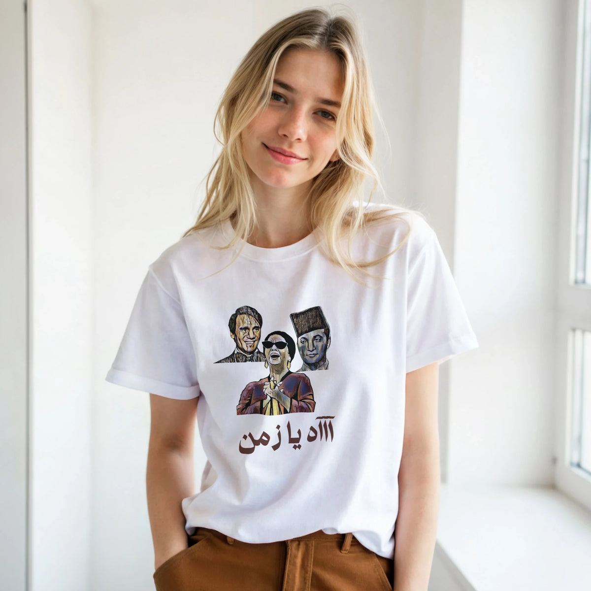 Iconic Figures Arabic Tee, Arabic graphic design by Cairo NYC (view 2)