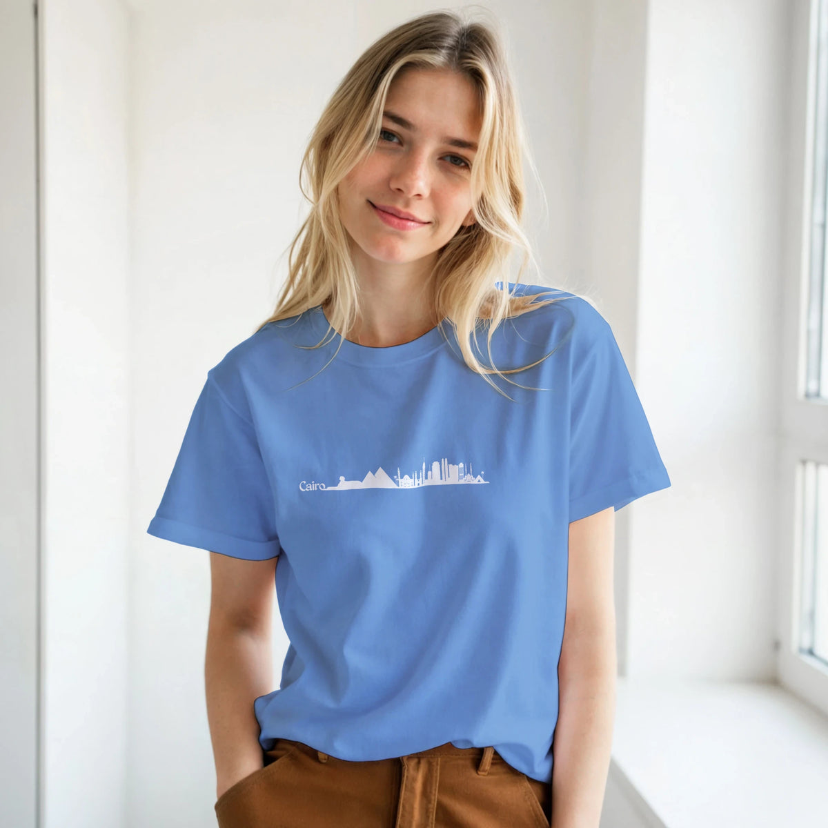 Cairo Cityscape Retro Arabic Tee, Arabic graphic design by Cairo NYC (view 6)