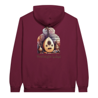 Nostalgic Oud Serenade Hoodie in Maroon, Arabic graphic design by Cairo NYC